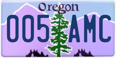 OR license plate 005AMC