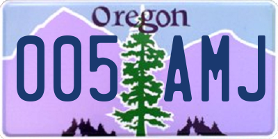 OR license plate 005AMJ