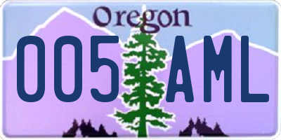 OR license plate 005AML