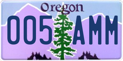 OR license plate 005AMM