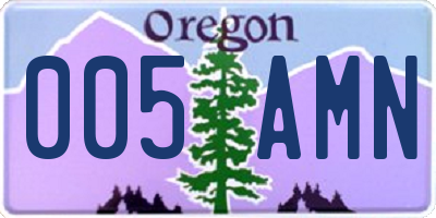 OR license plate 005AMN