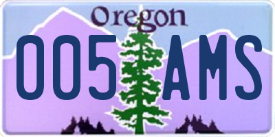 OR license plate 005AMS