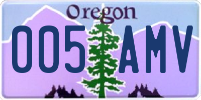 OR license plate 005AMV