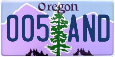 OR license plate 005AND