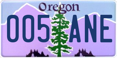 OR license plate 005ANE