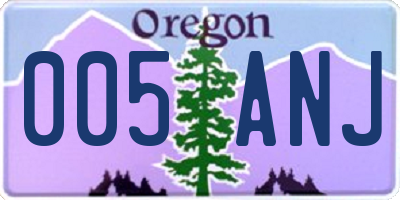 OR license plate 005ANJ