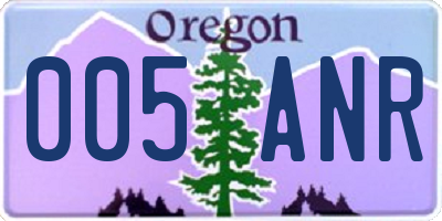 OR license plate 005ANR
