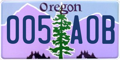 OR license plate 005AOB