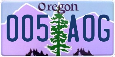 OR license plate 005AOG