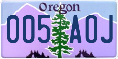 OR license plate 005AOJ