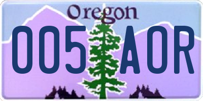 OR license plate 005AOR