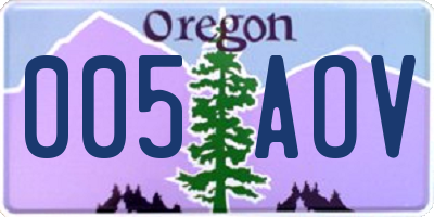 OR license plate 005AOV