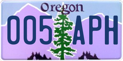 OR license plate 005APH