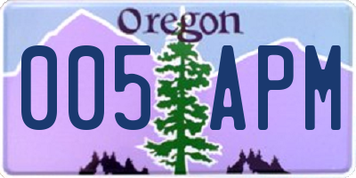 OR license plate 005APM