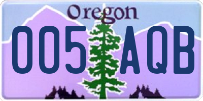 OR license plate 005AQB