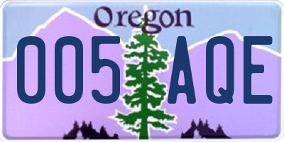 OR license plate 005AQE