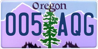 OR license plate 005AQG