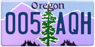 OR license plate 005AQH