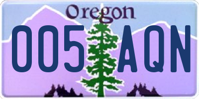 OR license plate 005AQN