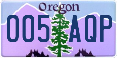 OR license plate 005AQP