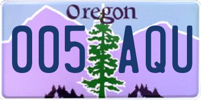 OR license plate 005AQU