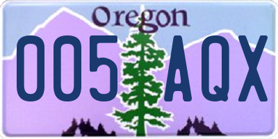 OR license plate 005AQX
