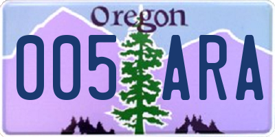 OR license plate 005ARA