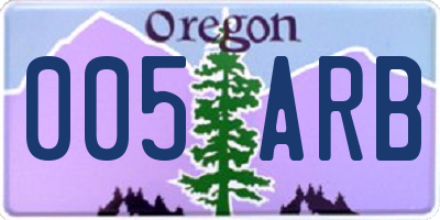 OR license plate 005ARB