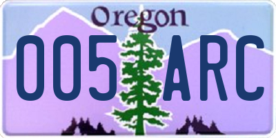OR license plate 005ARC