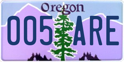 OR license plate 005ARE