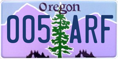OR license plate 005ARF