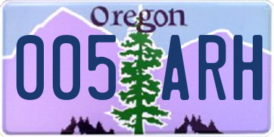 OR license plate 005ARH