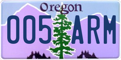 OR license plate 005ARM