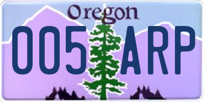 OR license plate 005ARP