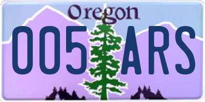 OR license plate 005ARS