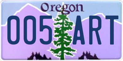 OR license plate 005ART