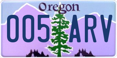 OR license plate 005ARV