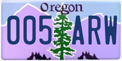 OR license plate 005ARW