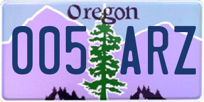 OR license plate 005ARZ