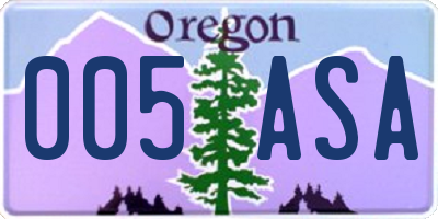 OR license plate 005ASA
