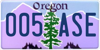 OR license plate 005ASE