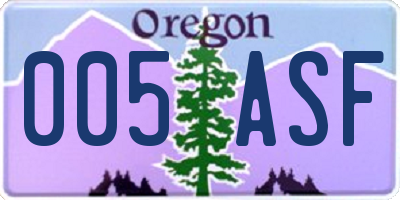 OR license plate 005ASF