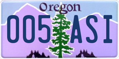 OR license plate 005ASI
