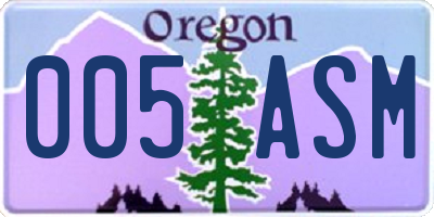 OR license plate 005ASM