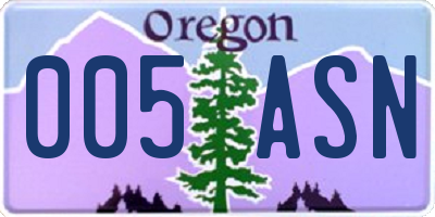 OR license plate 005ASN