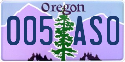 OR license plate 005ASO