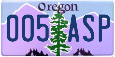 OR license plate 005ASP
