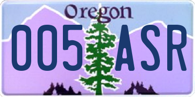 OR license plate 005ASR