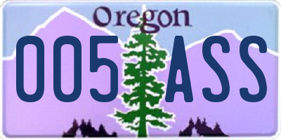 OR license plate 005ASS
