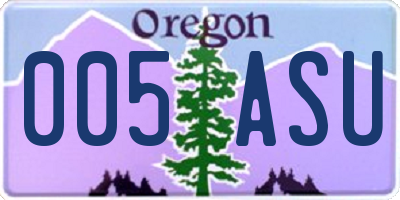 OR license plate 005ASU